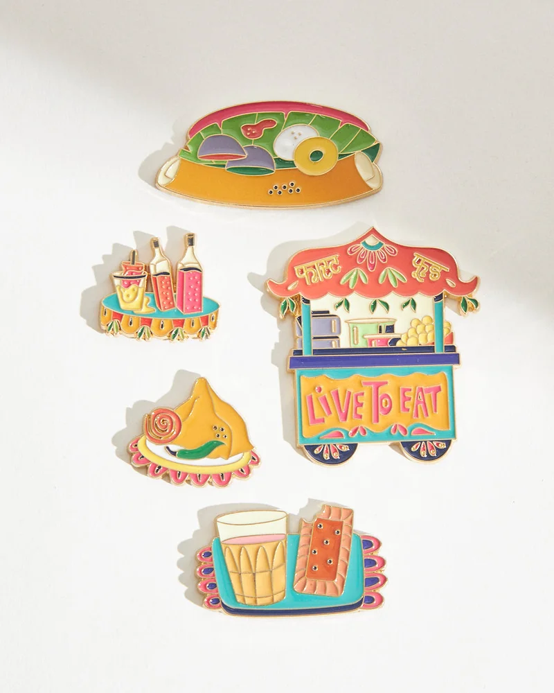 Chumbak Chumbak Classic Live to Eat Fridge Magnets - Set Of 5